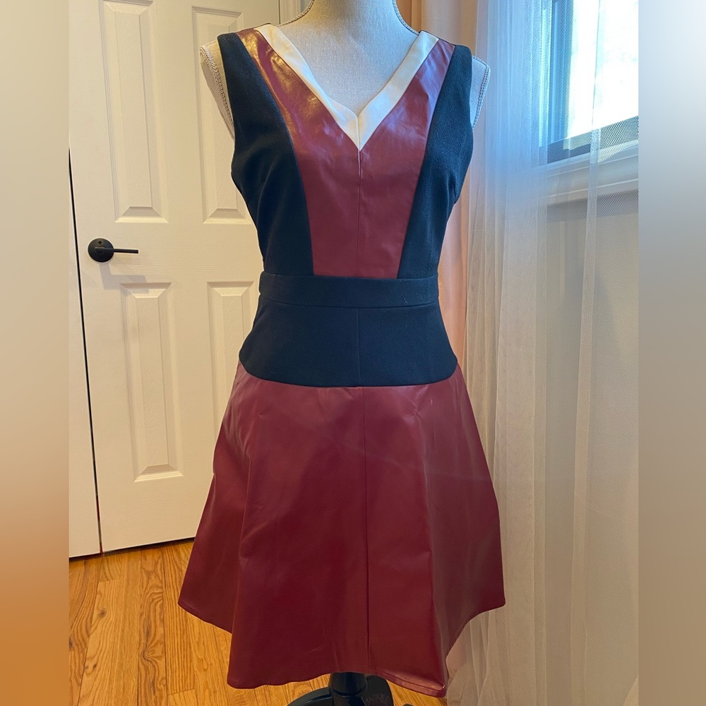 Women’s pleather sleeveless dress